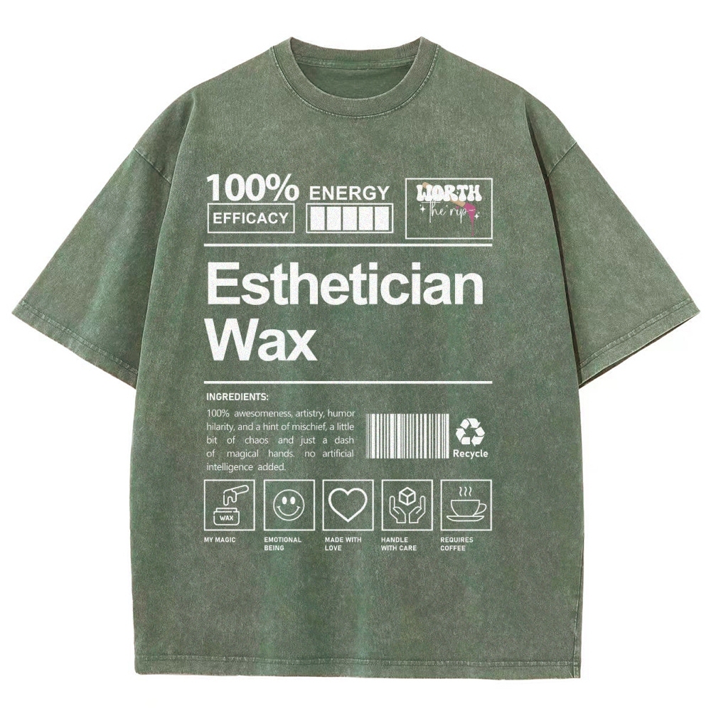 Esthetician Wax Unisex Fit Washed T-Shirt Customscool