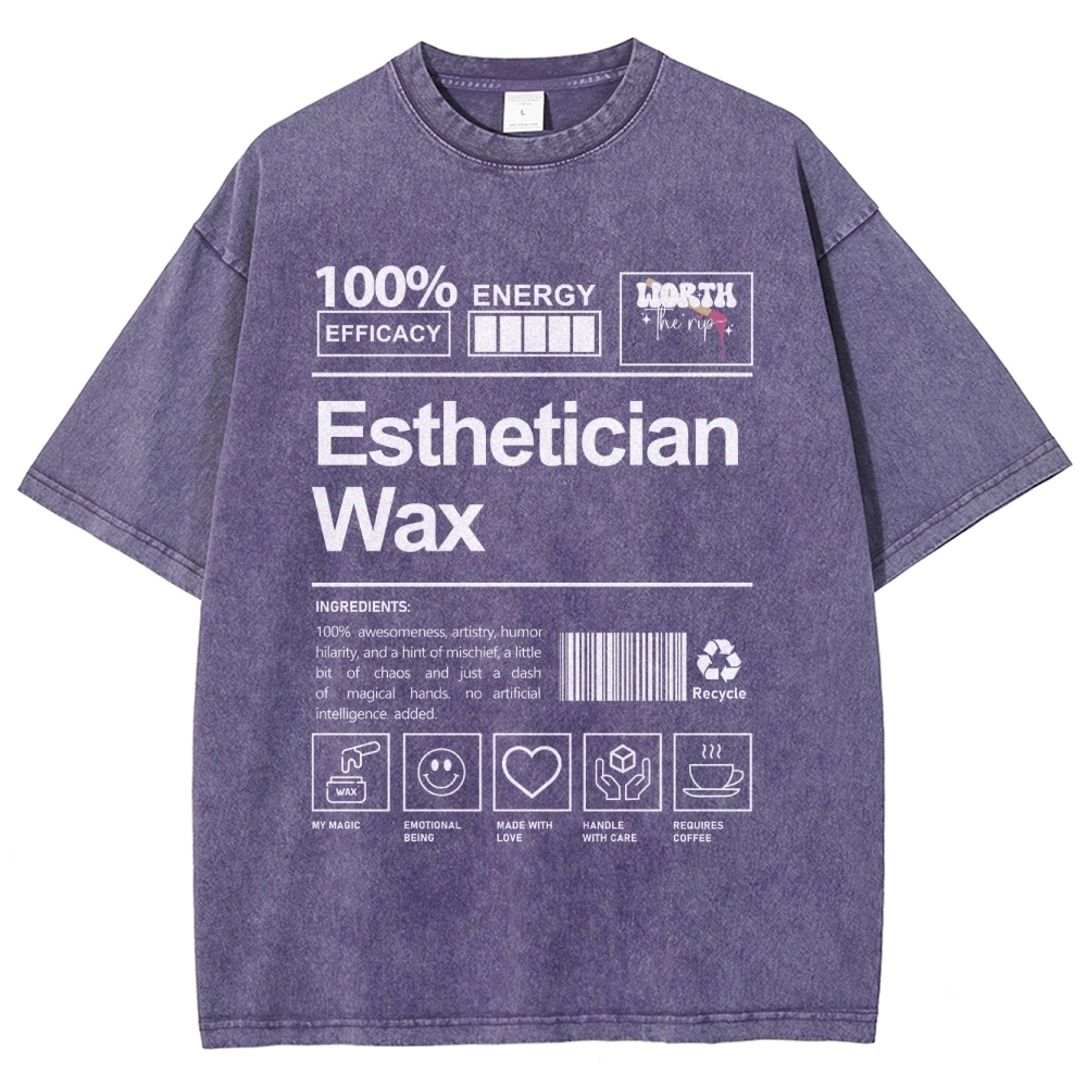 Esthetician Wax Unisex Fit Washed T-Shirt Customscool