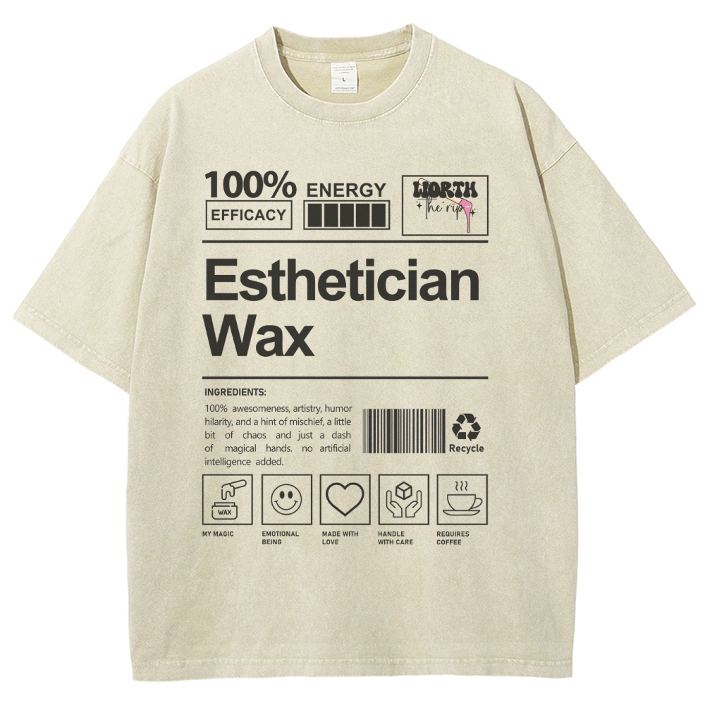 Esthetician Wax Unisex Fit Washed T-Shirt Customscool