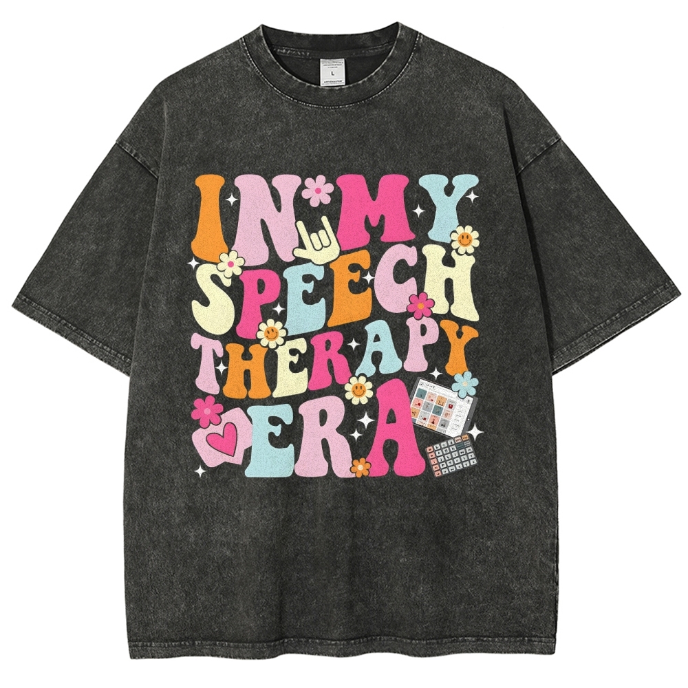 Speech Pathology Era Unisex Fit Washed T-Shirt Customscool