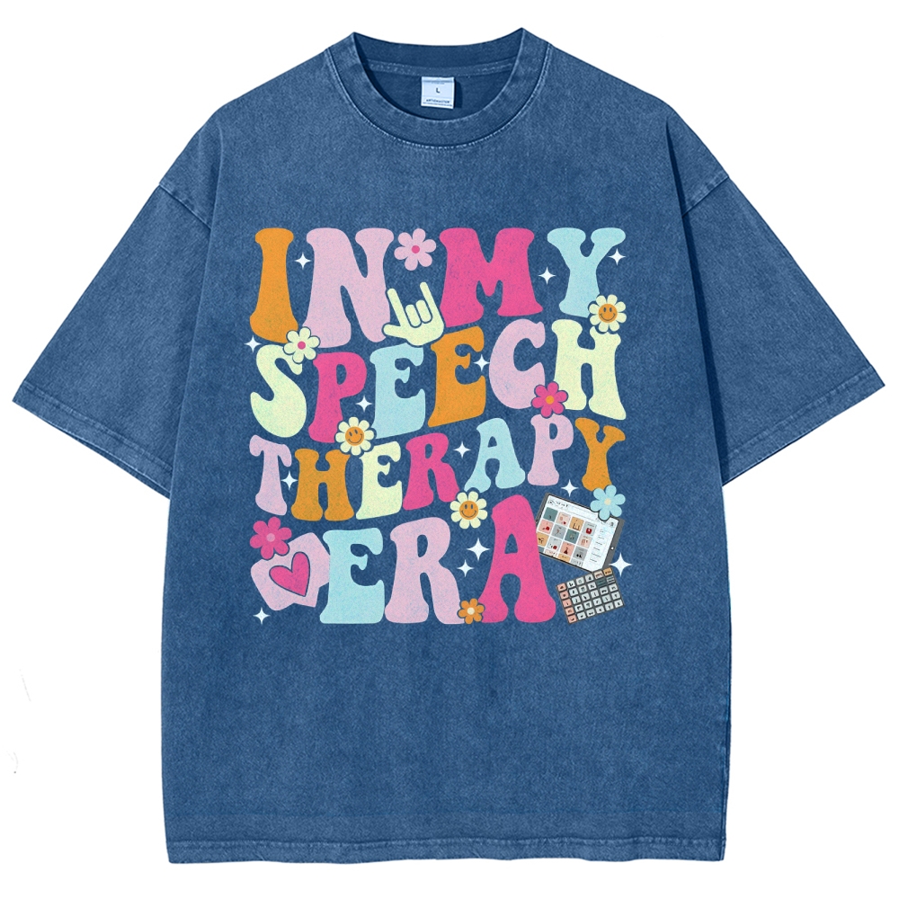 Speech Pathology Era Unisex Fit Washed T-Shirt Customscool