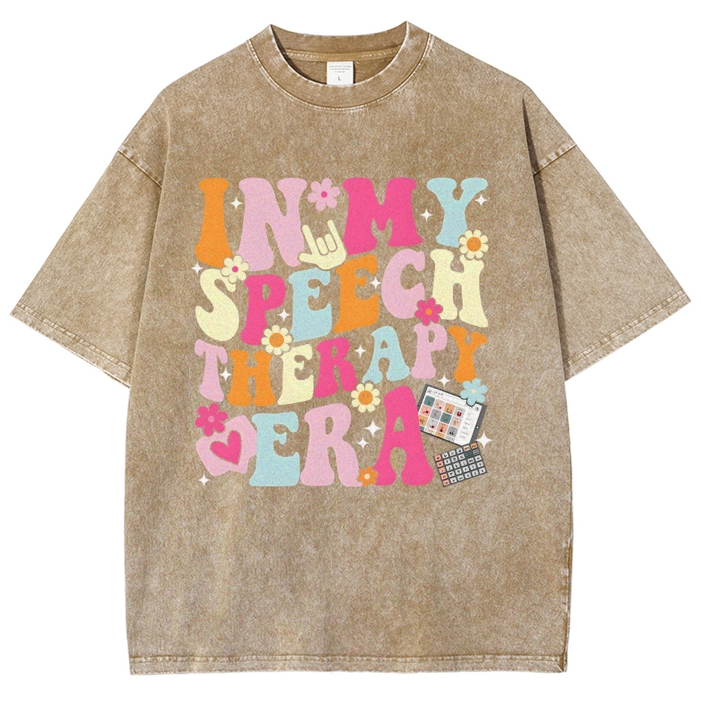 Speech Pathology Era Unisex Fit Washed T-Shirt Customscool