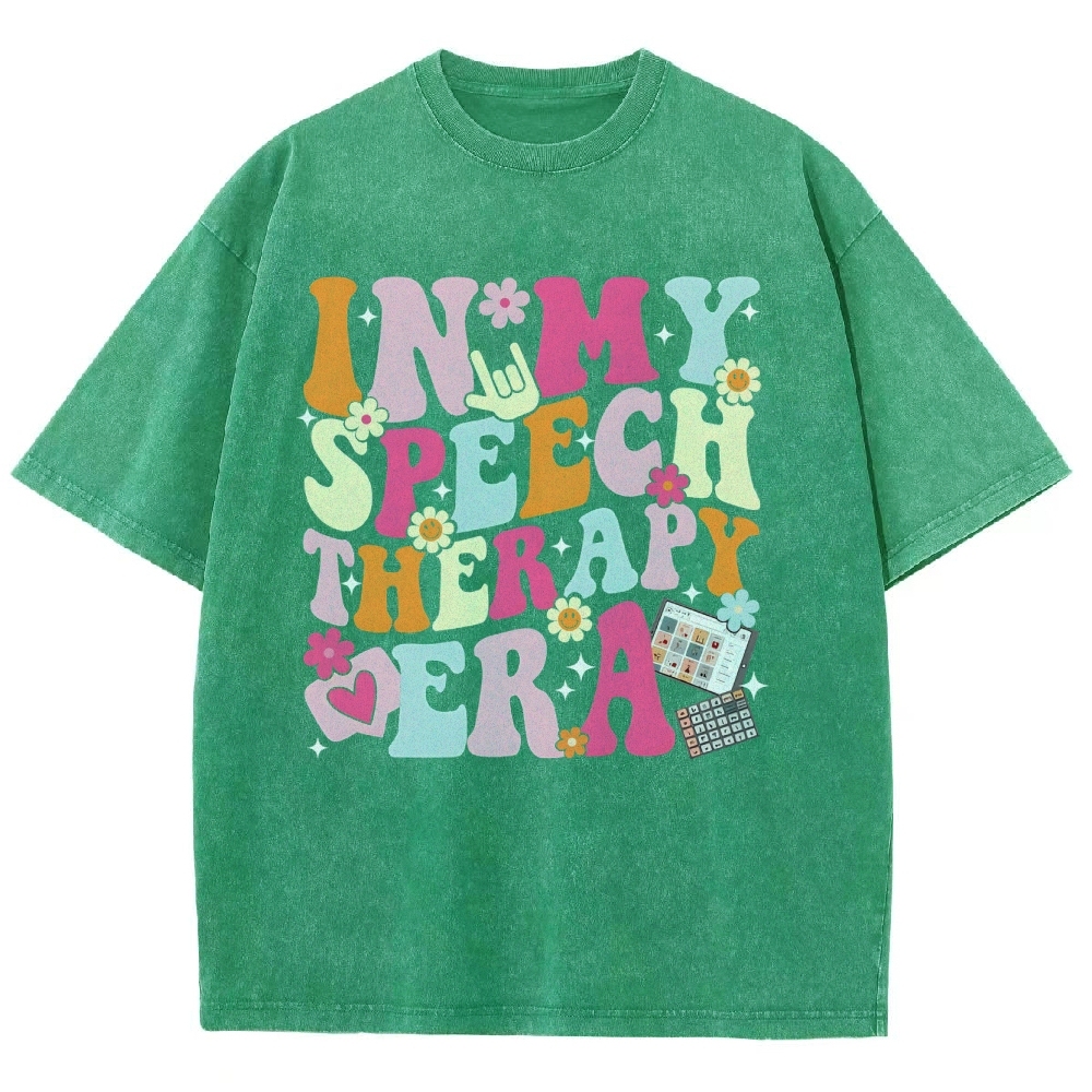 Speech Pathology Era Unisex Fit Washed T-Shirt Customscool