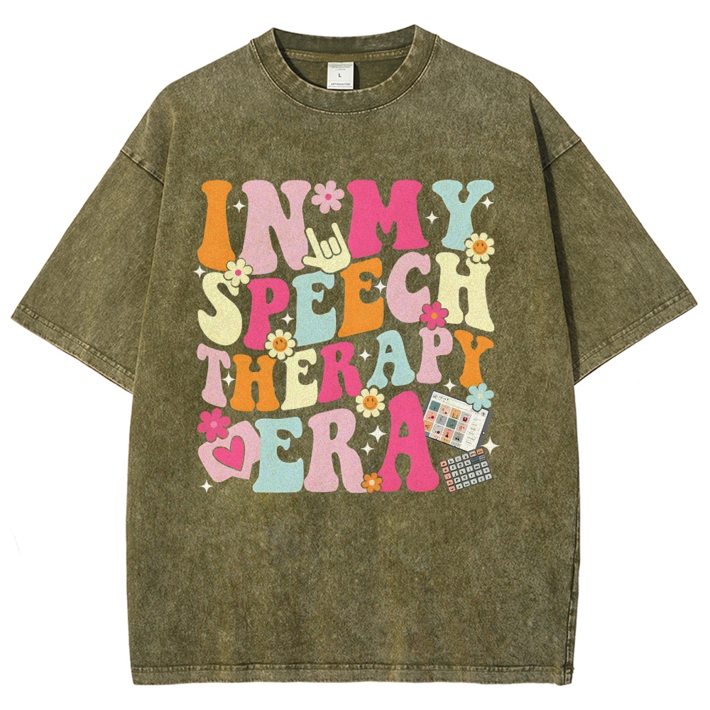 Speech Pathology Era Unisex Fit Washed T-Shirt Customscool