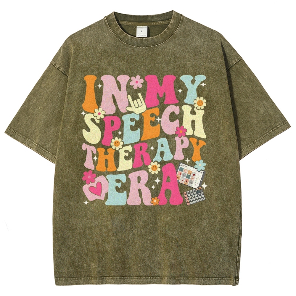 Speech Pathology Era Unisex Fit Washed T-Shirt Customscool