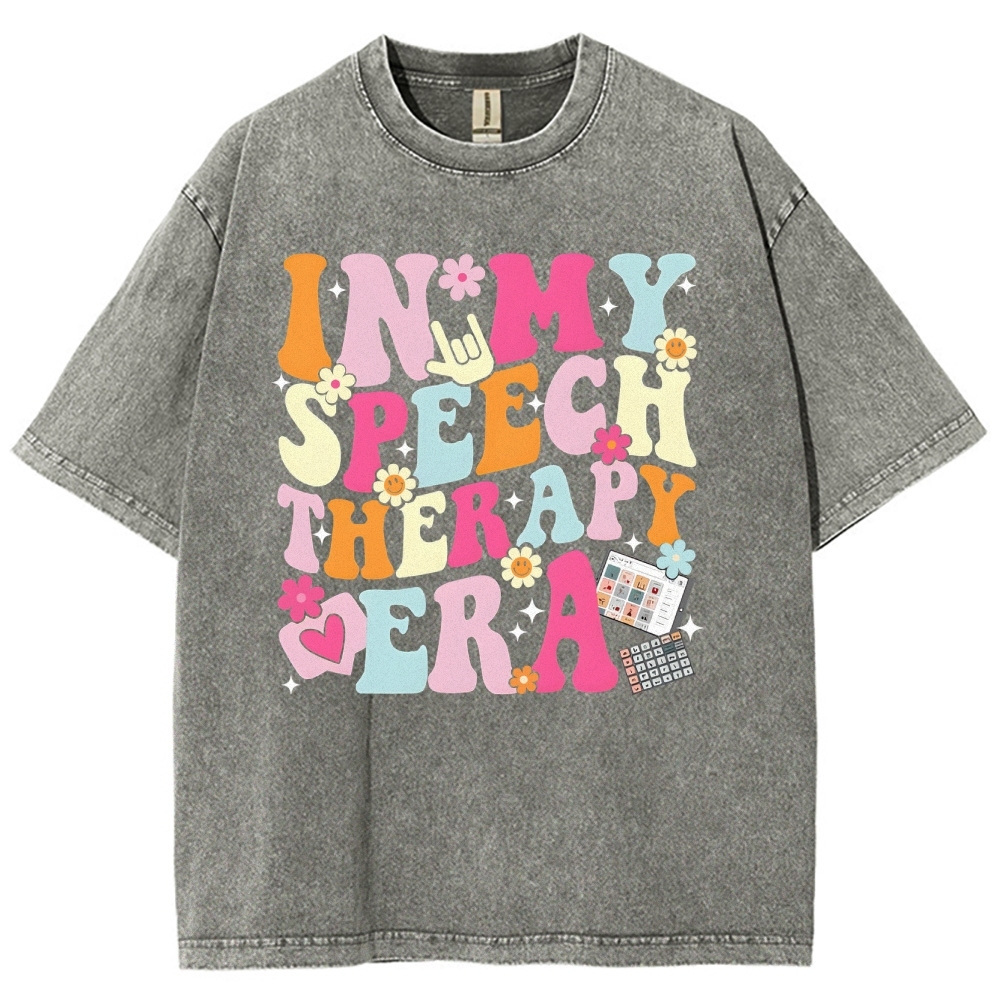 Speech Pathology Era Unisex Fit Washed T-Shirt Customscool
