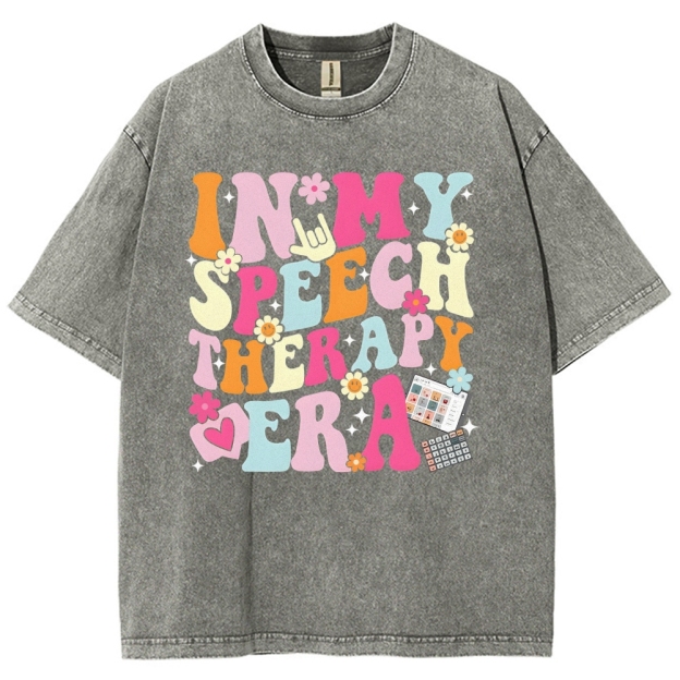 Speech Pathology Era Unisex Fit Washed T-Shirt Customscool