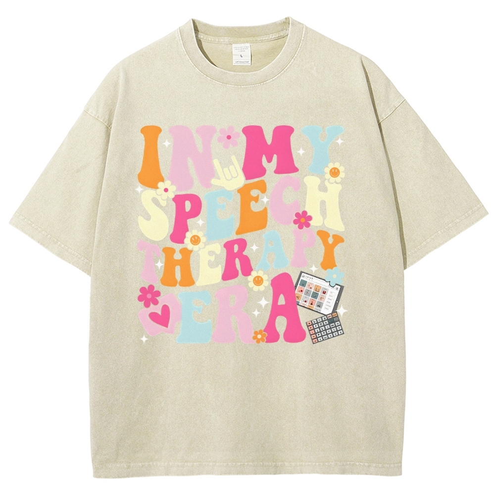 Speech Pathology Era Unisex Fit Washed T-Shirt Customscool