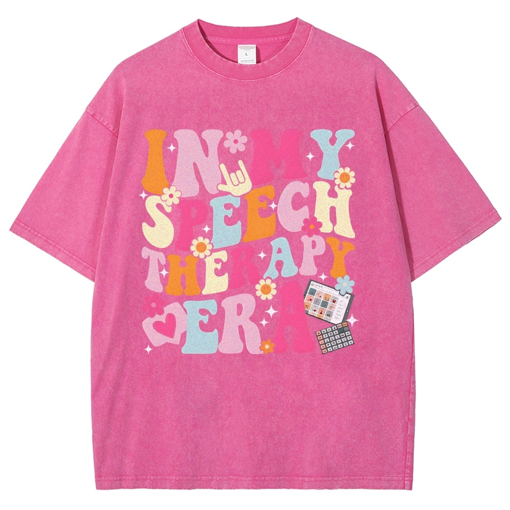 Speech Pathology Era Unisex Fit Washed T-Shirt Customscool