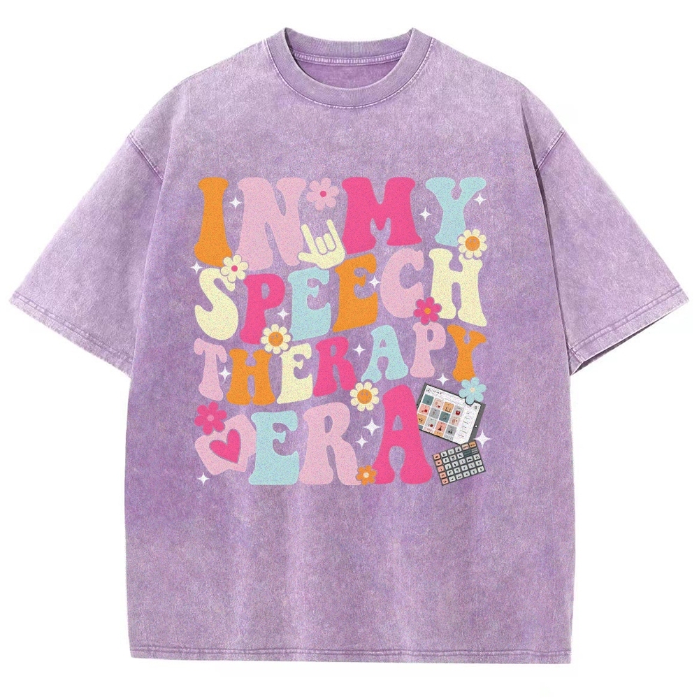 Speech Pathology Era Unisex Fit Washed T-Shirt Customscool