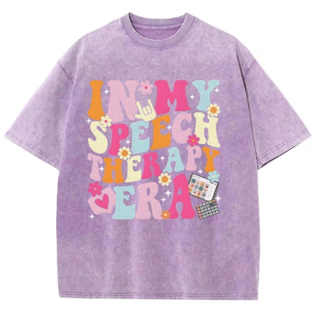 Speech Pathology Era Unisex Fit Washed T-Shirt Customscool