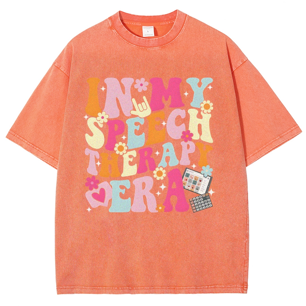 Speech Pathology Era Unisex Fit Washed T-Shirt Customscool