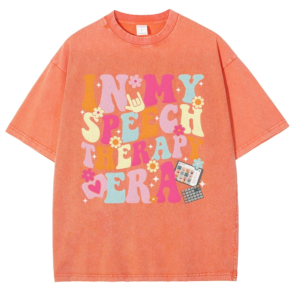 Speech Pathology Era Unisex Fit Washed T-Shirt Customscool