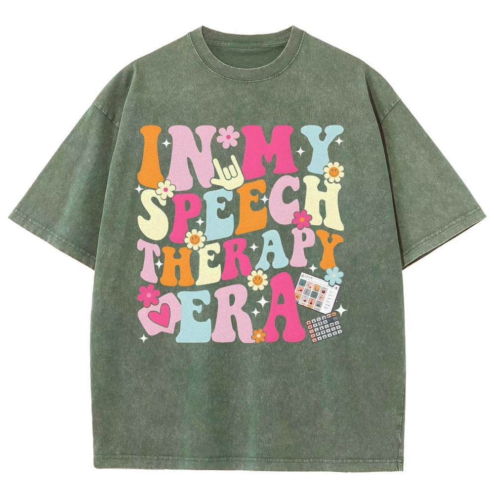 Speech Pathology Era Unisex Fit Washed T-Shirt Customscool