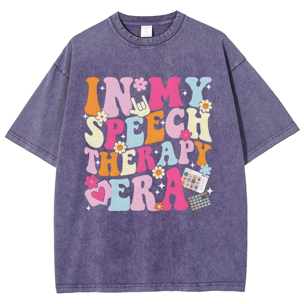 Speech Pathology Era Unisex Fit Washed T-Shirt Customscool