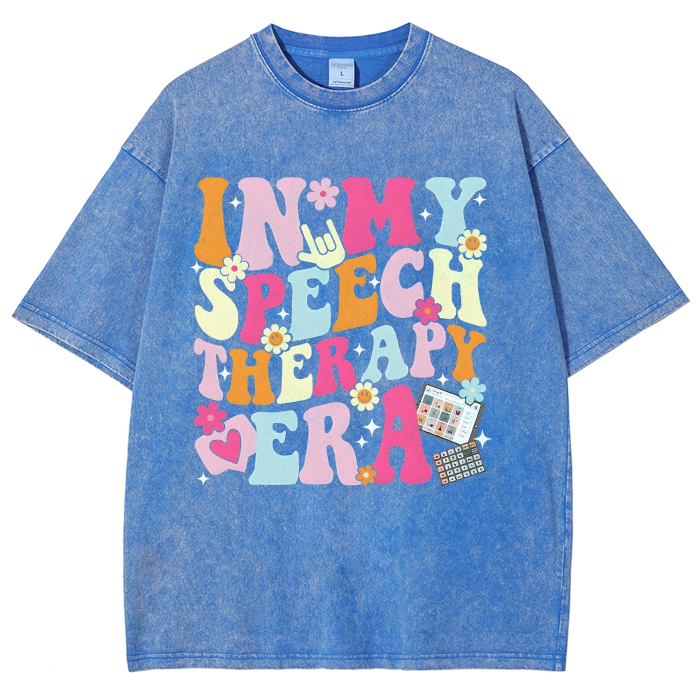Speech Pathology Era Unisex Fit Washed T-Shirt Customscool