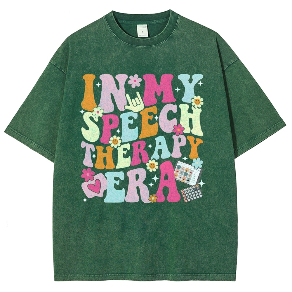 Speech Pathology Era Unisex Fit Washed T-Shirt Customscool