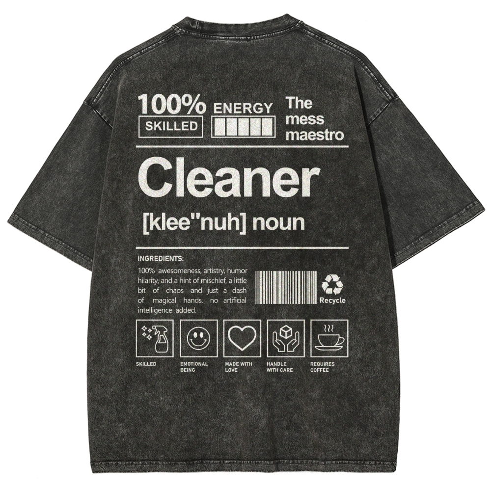 Cleaner Unisex Fit Washed T-Shirt Customscool