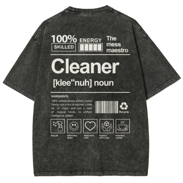 Cleaner Unisex Fit Washed T-Shirt Customscool