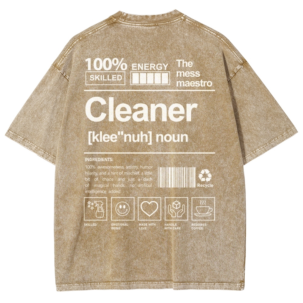 Cleaner Unisex Fit Washed T-Shirt Customscool