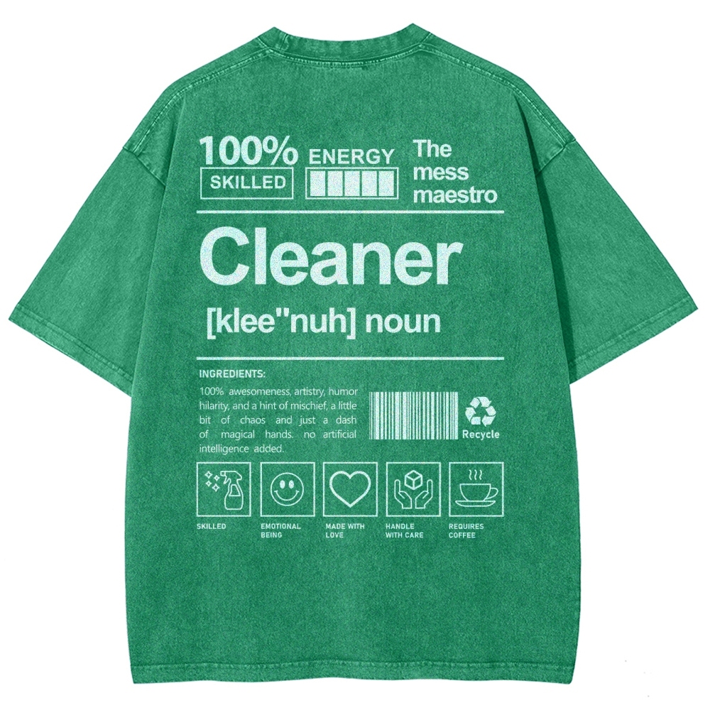 Cleaner Unisex Fit Washed T-Shirt Customscool