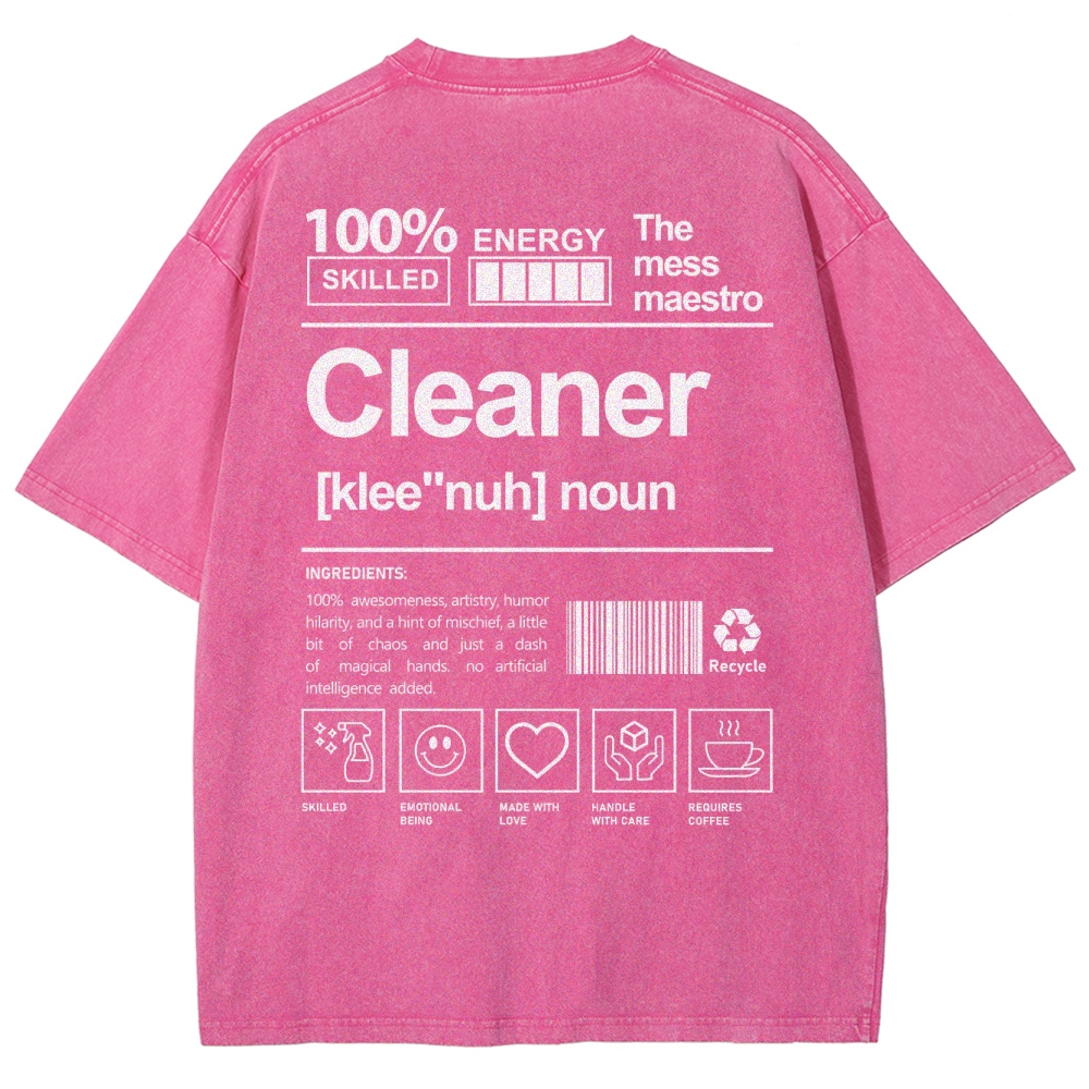 Cleaner Unisex Fit Washed T-Shirt Customscool