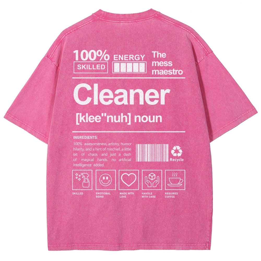 Cleaner Unisex Fit Washed T-Shirt Customscool