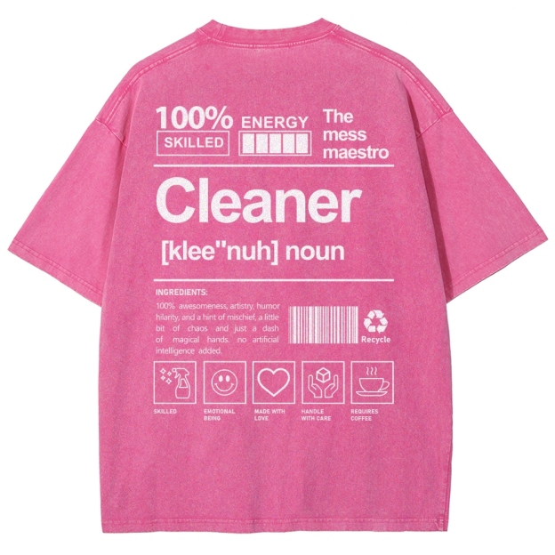 Cleaner Unisex Fit Washed T-Shirt Customscool
