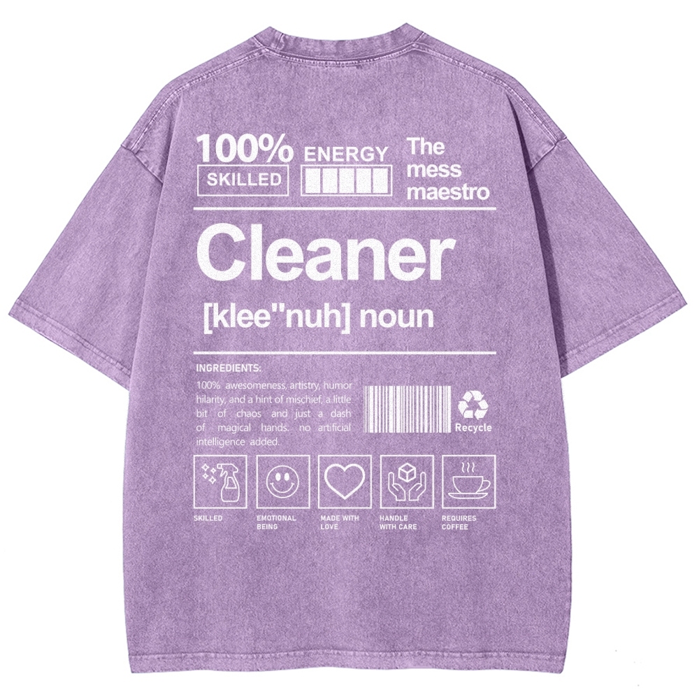 Cleaner Unisex Fit Washed T-Shirt Customscool