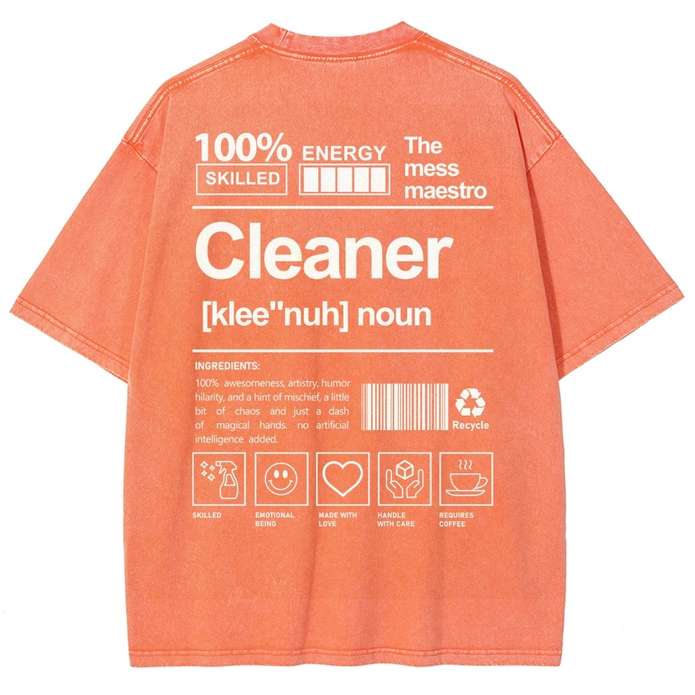 Cleaner Unisex Fit Washed T-Shirt Customscool