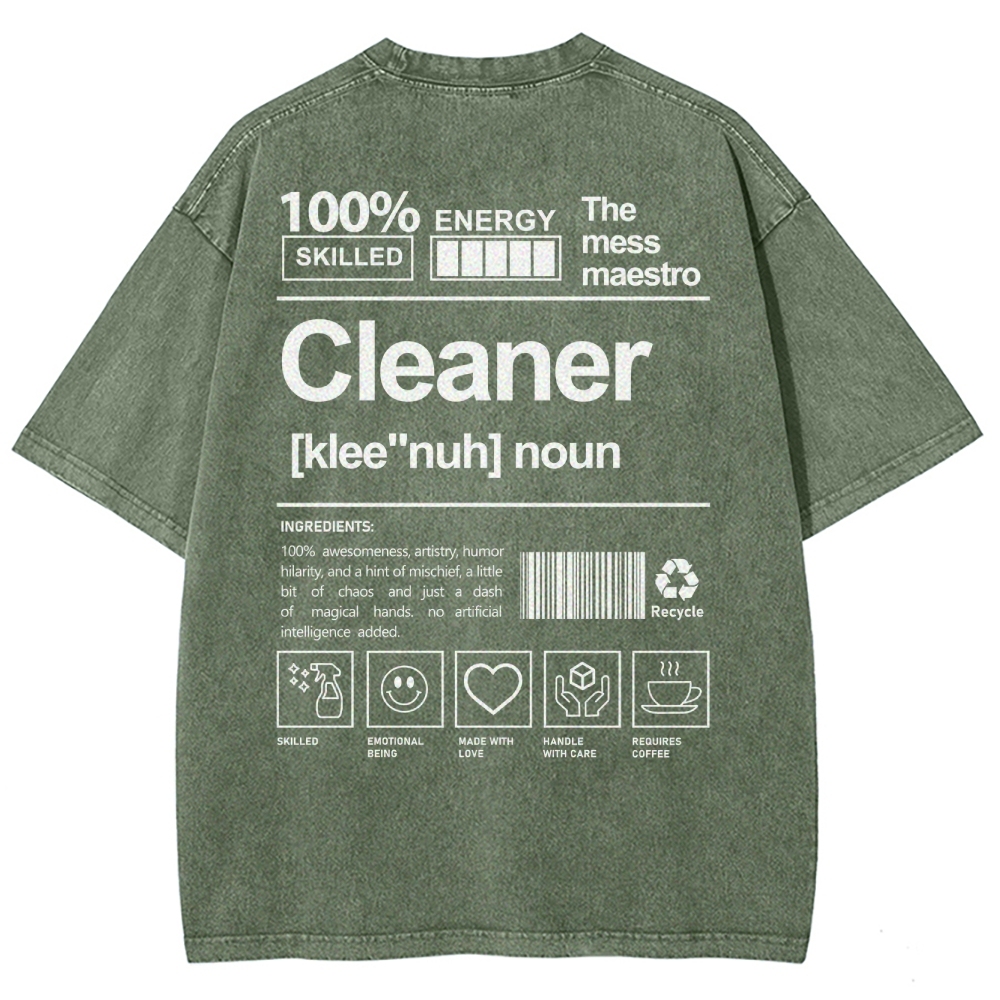 Cleaner Unisex Fit Washed T-Shirt Customscool