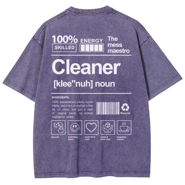 Cleaner Unisex Fit Washed T-Shirt Customscool