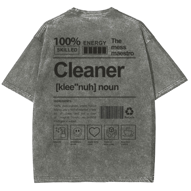 Cleaner Unisex Fit Washed T-Shirt Customscool
