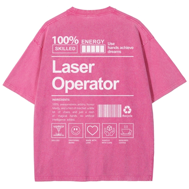 Laser Operator Unisex Fit Washed T-Shirt Customscool
