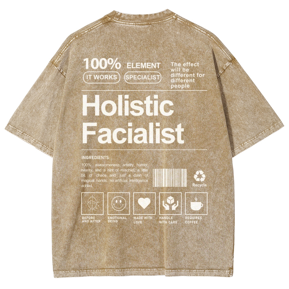 Holistic Facialist Unisex Fit Washed T-Shirt Customscool