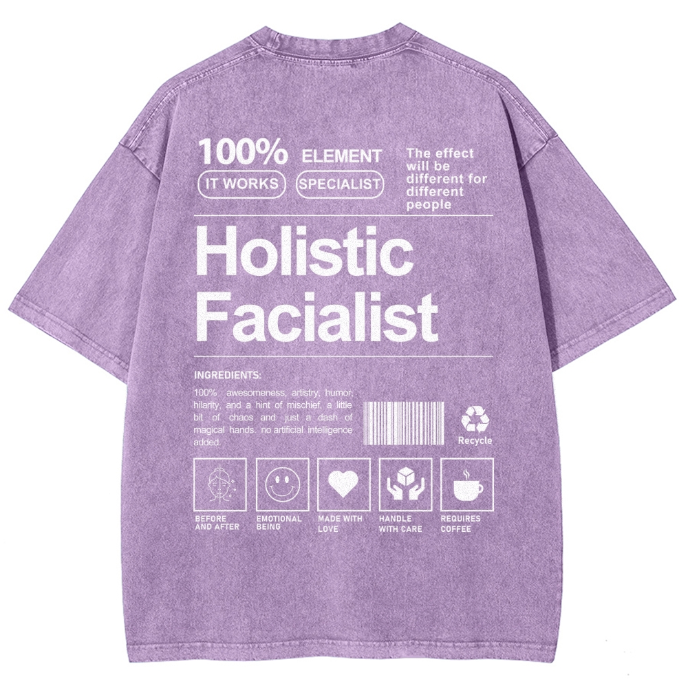 Holistic Facialist Unisex Fit Washed T-Shirt Customscool