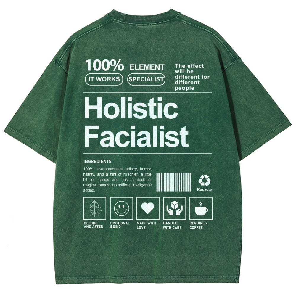 Holistic Facialist Unisex Fit Washed T-Shirt Customscool