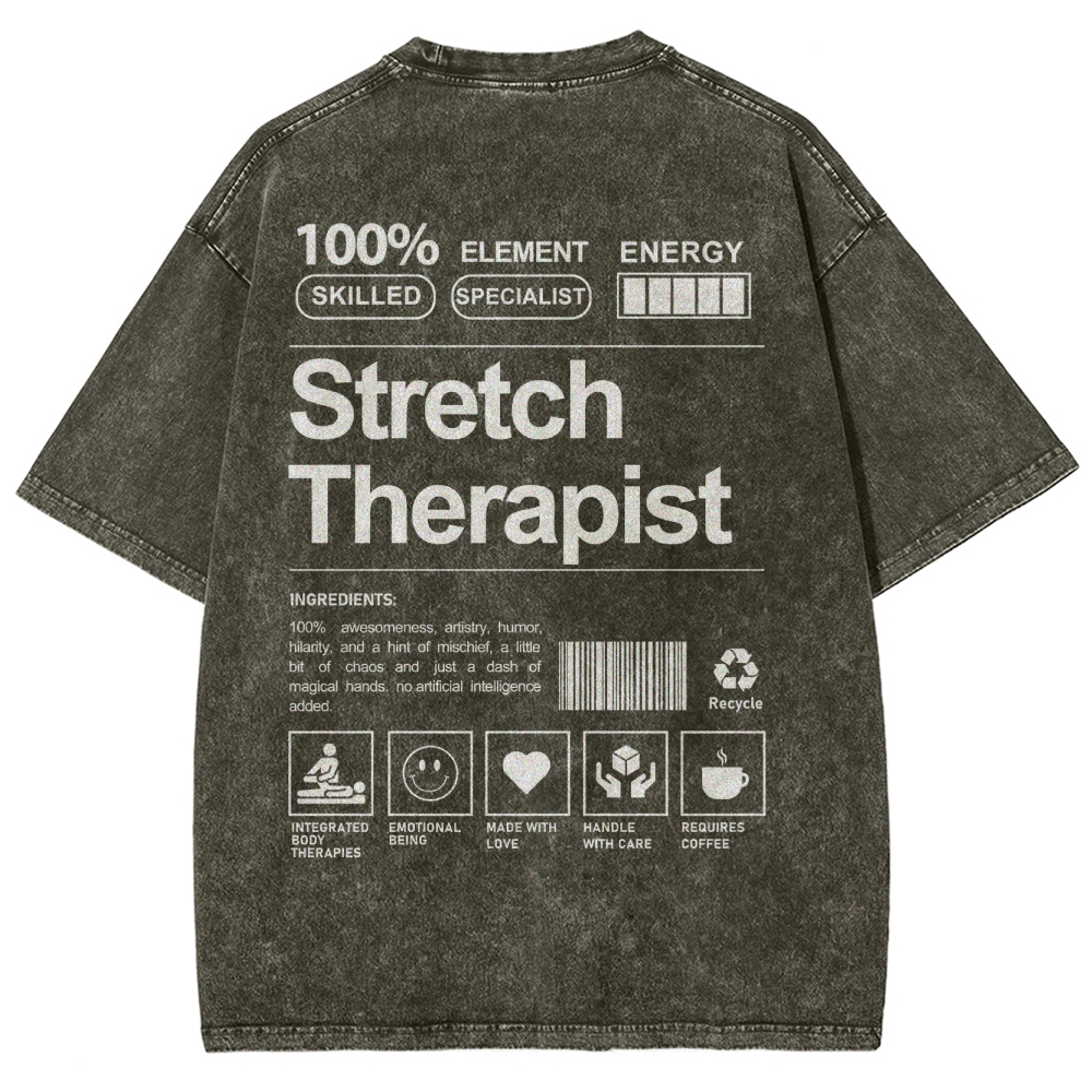 Stretch Therapist Unisex Fit Washed T-Shirt Customscool