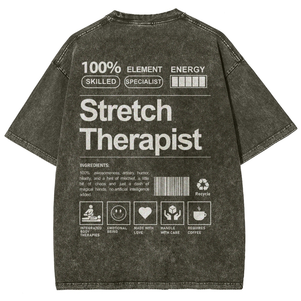 Stretch Therapist Unisex Fit Washed T-Shirt Customscool