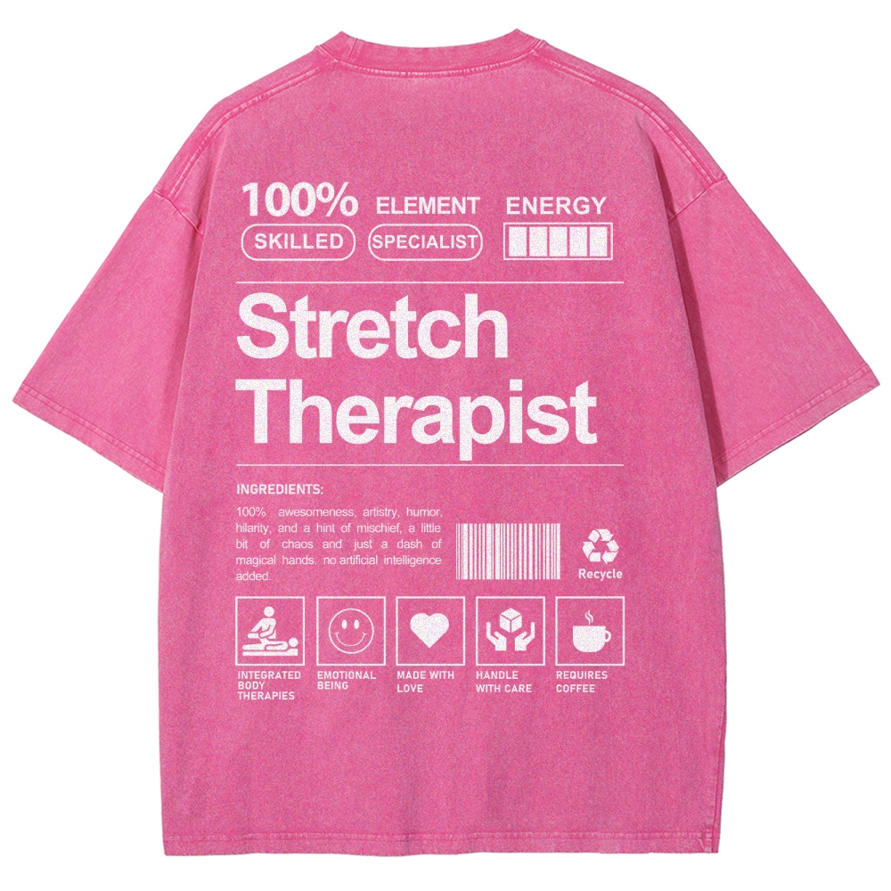 Stretch Therapist Unisex Fit Washed T-Shirt Customscool