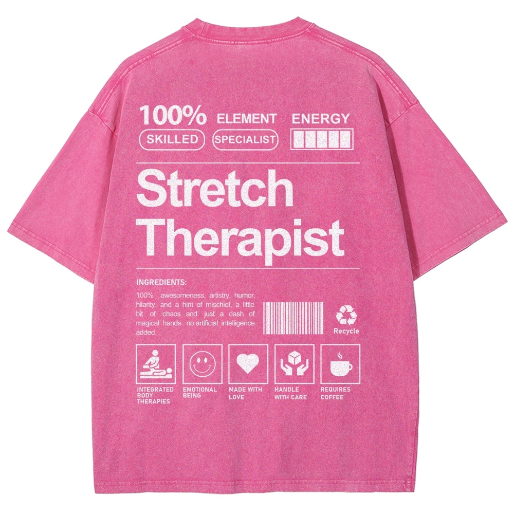 Stretch Therapist Unisex Fit Washed T-Shirt Customscool