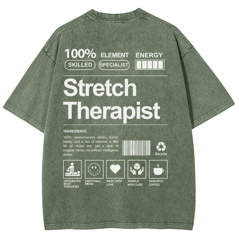 Stretch Therapist Unisex Fit Washed T-Shirt Customscool