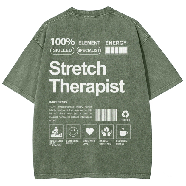 Stretch Therapist Unisex Fit Washed T-Shirt Customscool