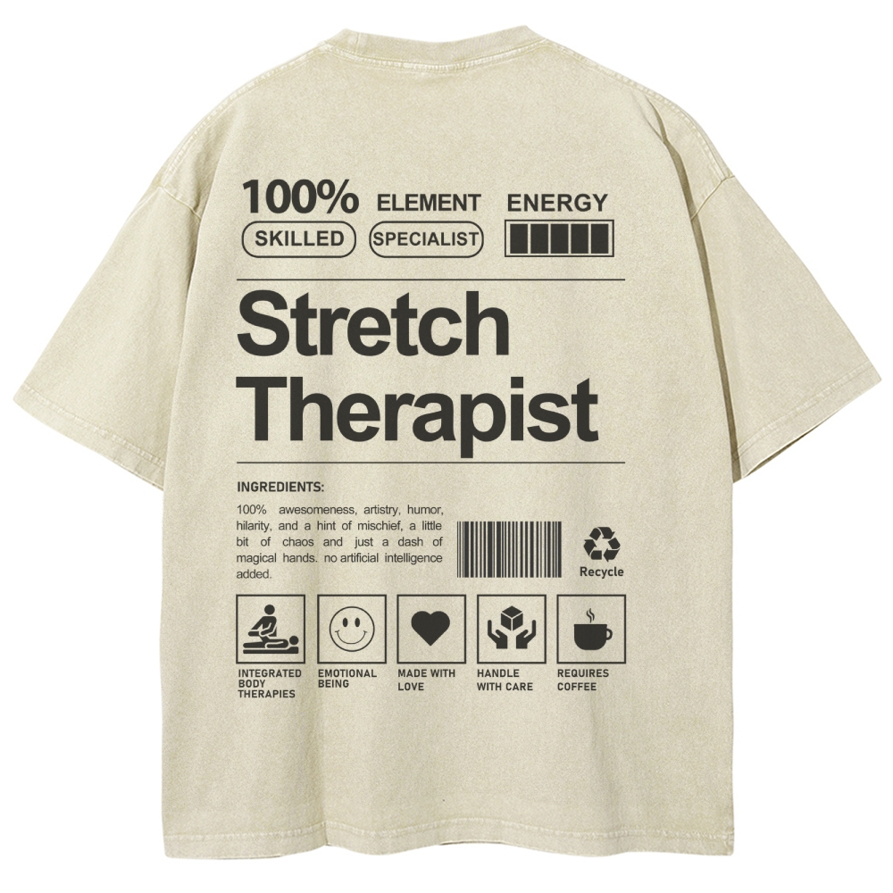 Stretch Therapist Unisex Fit Washed T-Shirt Customscool