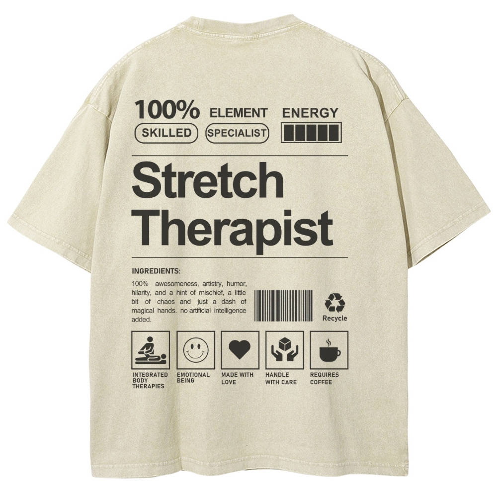Stretch Therapist Unisex Fit Washed T-Shirt Customscool