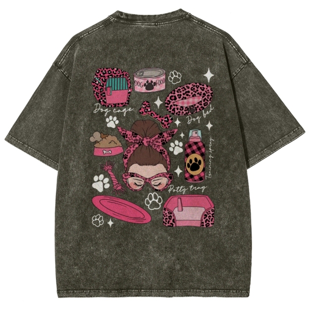Dog Groomer Addcustom Unisex Fit Washed T-Shirt Customscool