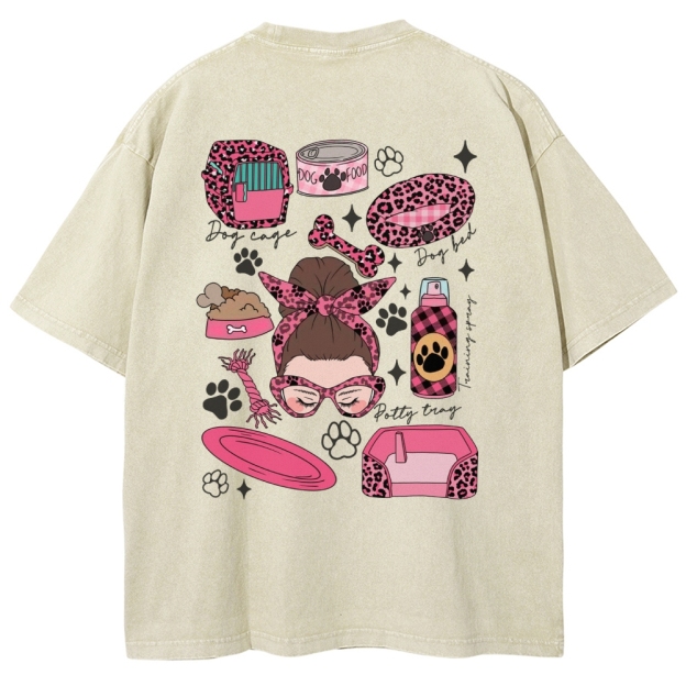 Dog Groomer Addcustom Unisex Fit Washed T-Shirt Customscool