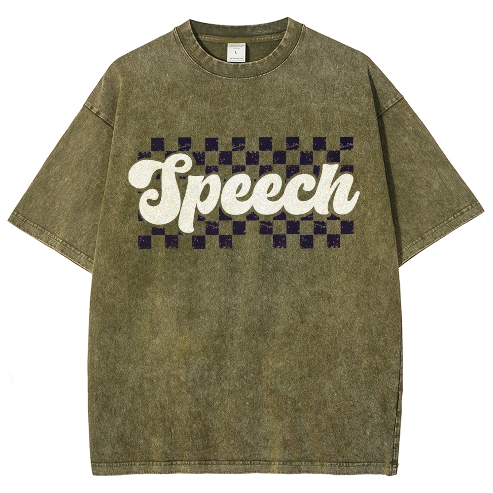 Speech Unisex Fit Washed T-Shirt Customscool