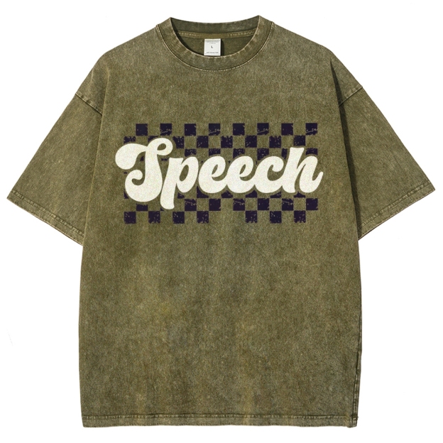 Speech Unisex Fit Washed T-Shirt Customscool