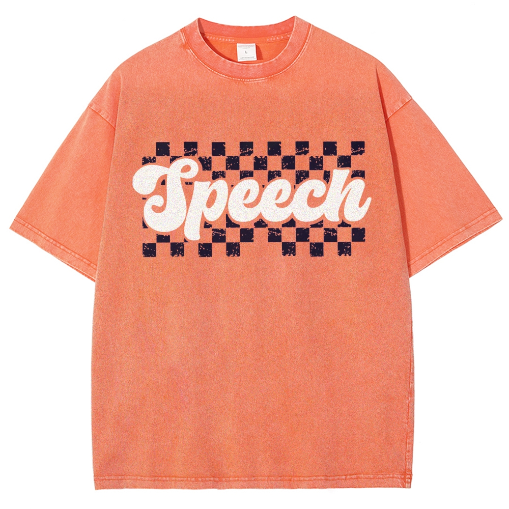 Speech Unisex Fit Washed T-Shirt Customscool